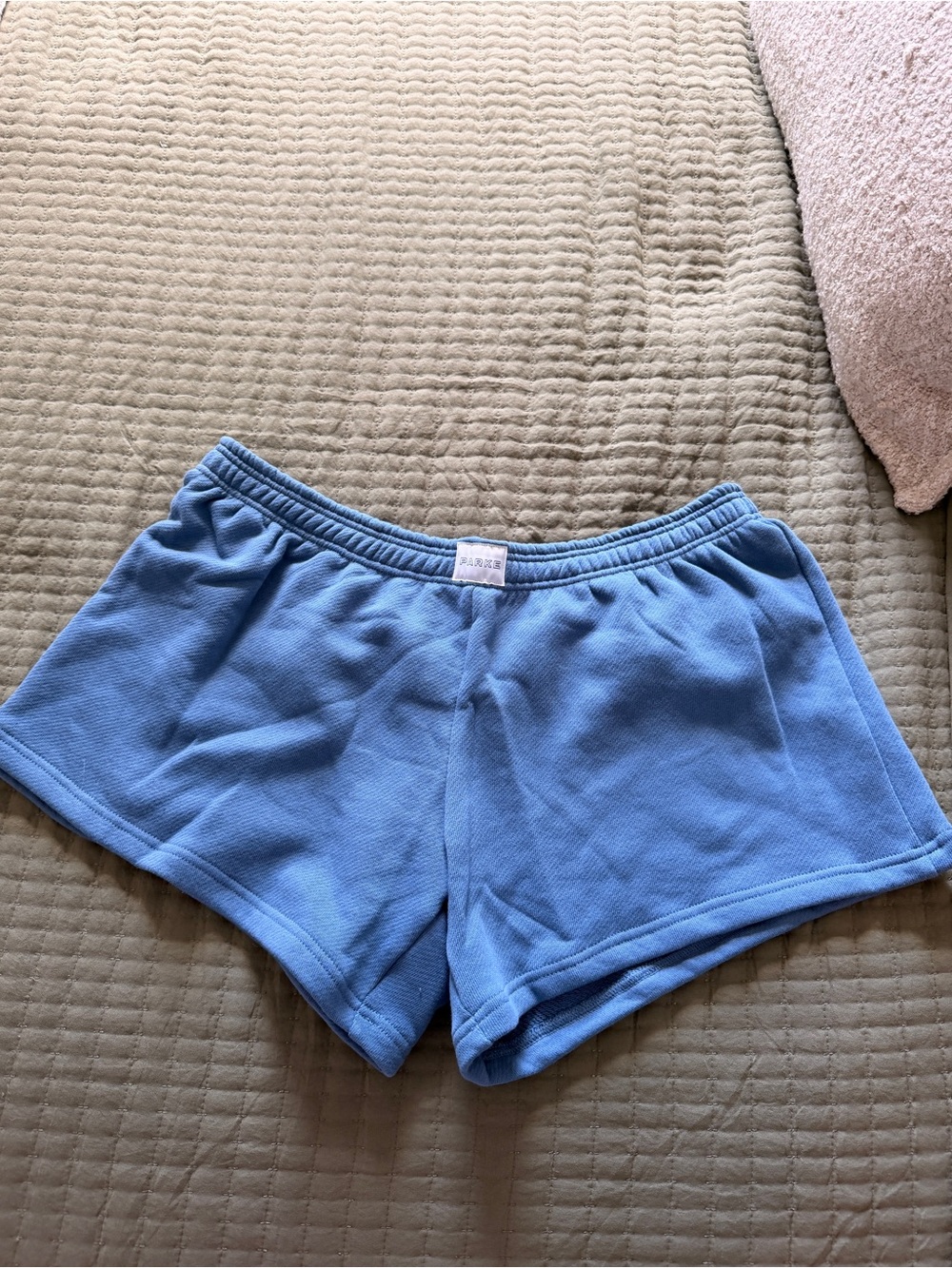 NWT PARKE Costal Heritage Boxer Sweatshorts in Washed Indigo